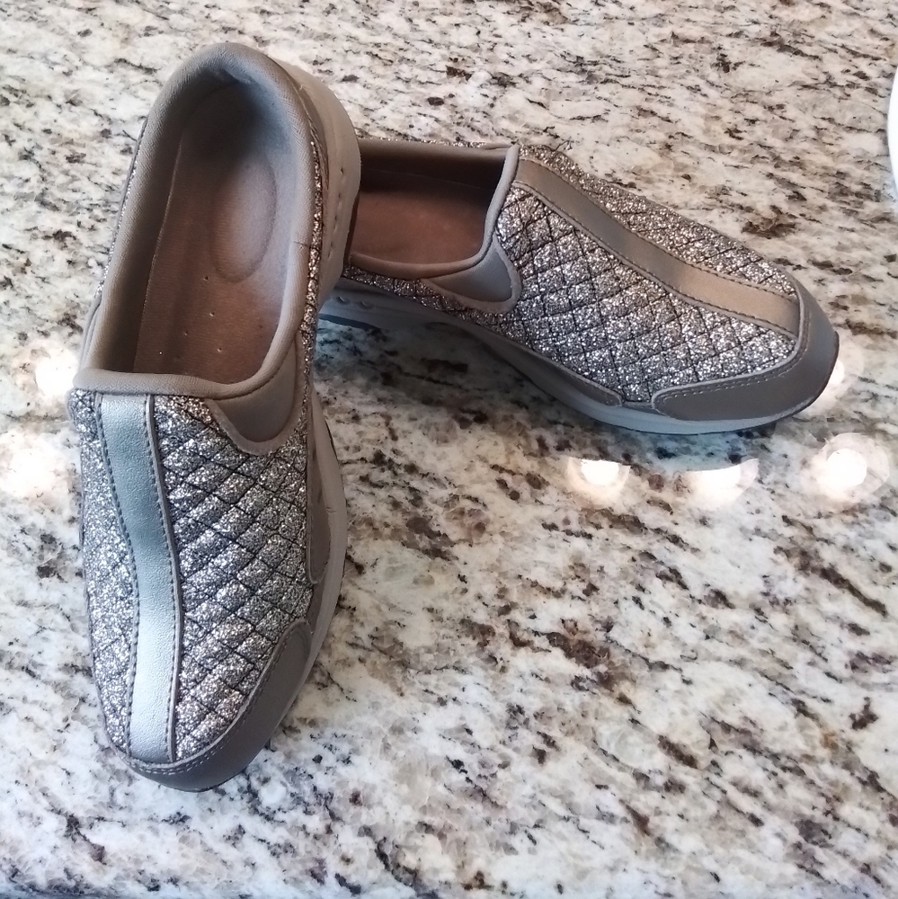 Easy Spirit Bronze Travel Time Mules.